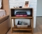 Curved Edge Wooden Nightstand with Legs- Cape Town
