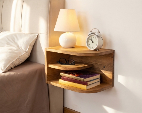 Minimalist Wooden Floating Nightstand - Cape Town