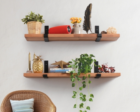 Floating Shelf with Metal Brackets - Paris