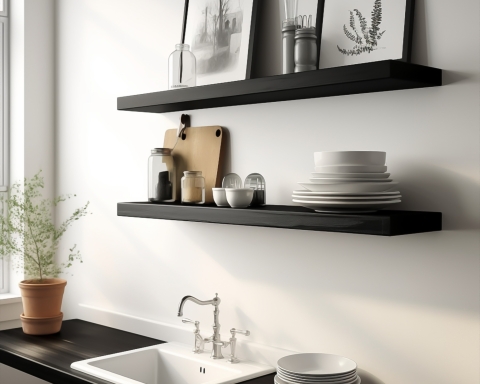 Floating Wall Shelf - Black