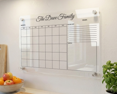 Acrylic Wall Calendar -  Monthly + To-Do