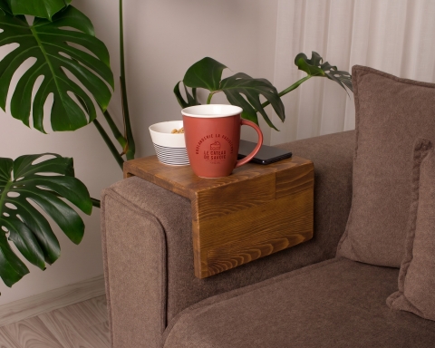 Modern Wood Armrest Table - Paris