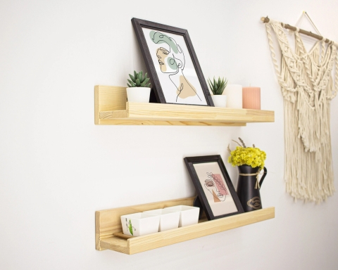 Modern Floating Picture Ledge Shelf - Natural