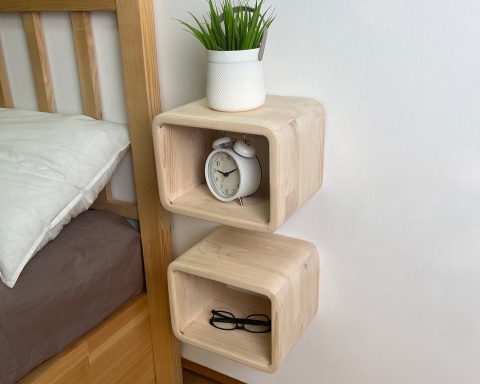 Set of 2 Floating Nightstand - Unfinished