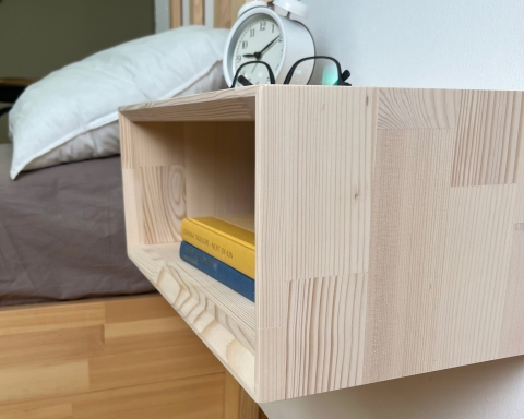 Floating Nightstand for Bedside - Unfinished