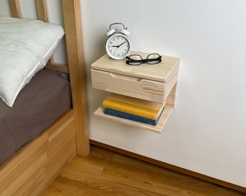 Floating Nightstand with Drawer - Unfinished