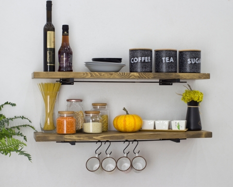 Modern Shelves for Kitchen with Iron Bar - Vancouver