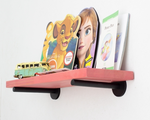 Floating Shelf with Metal Rod Brackets - Oslo