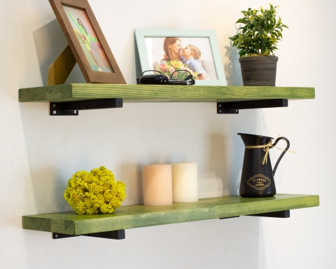 Floating Shelves with Minimalistic Style Metal Brackets - Jakarta