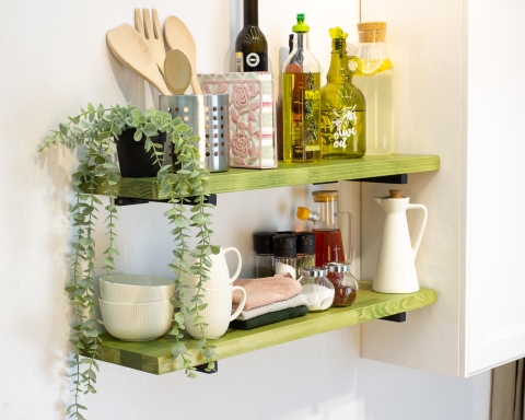 Floating Shelves with Minimalistic Style Metal Brackets - Haarlem