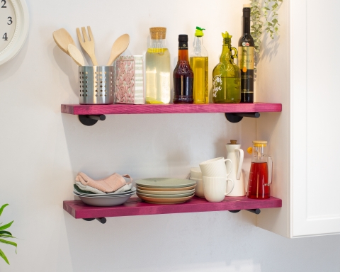 Floating Shelf with Metal Rod Brackets - Tokyo