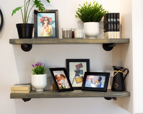 Floating Shelf with Metal Rod Brackets - Nairobi