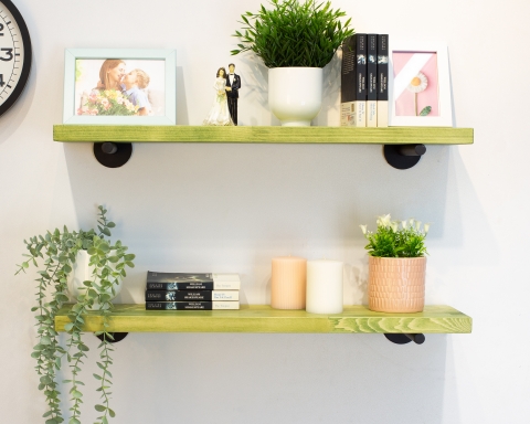 Floating Shelf with Metal Rod Brackets - Haarlem