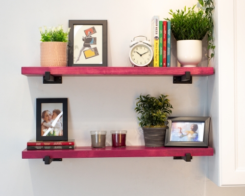 Floating Shelf with Square Tube Brackets - Tokyo
