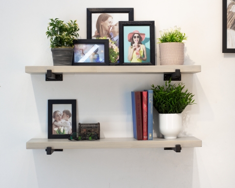 Floating Shelf with Square Tube Brackets - Istanbul