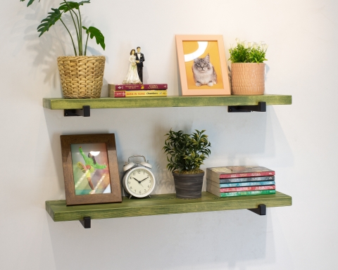 Floating Shelf with Square Tube Brackets - Jakarta