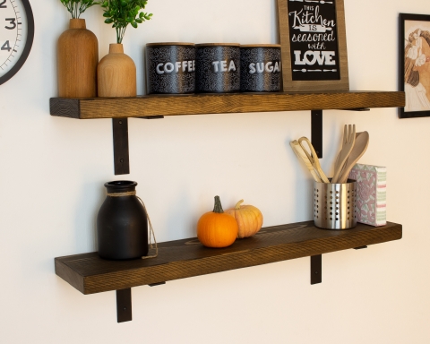 Farmhouse Heavy Duty Shelf with Industrial L Metal Brackets - Vancouver