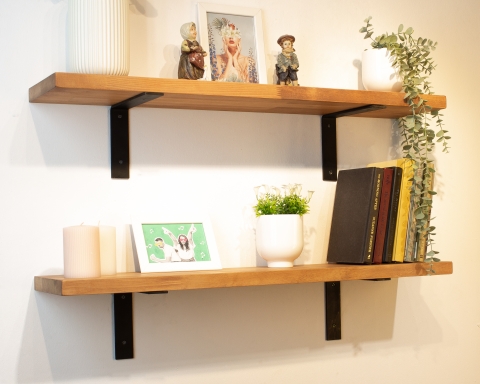 Floating Shelves with Metal Brackets - Paris