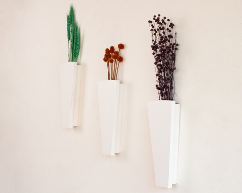 Wood Wall Pocket - White - Medium
