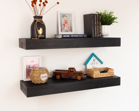Floating Shelves Custom Size 3 Inch Thick - Black
