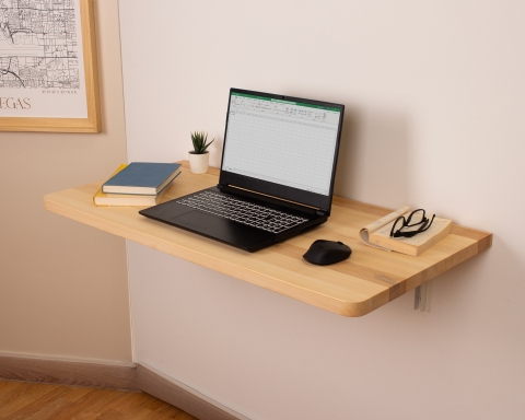 Wood Floating Desk - Natural
