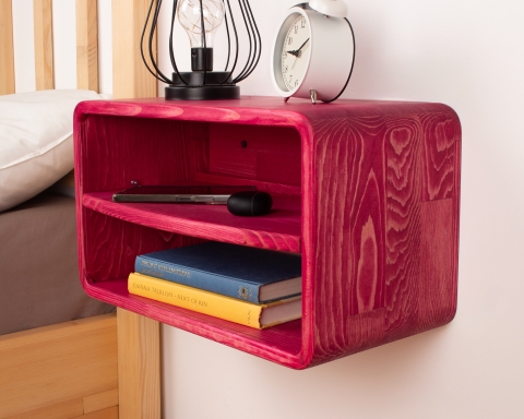Unique Style Floating Nightstand with Shelf - Tokyo