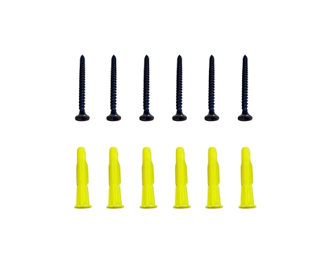 6-Piece Masonry Screw and Dowel Set - Reliable Fastening Solution