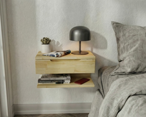 Floating Nightstand with Drawer - Natural