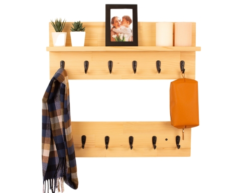 Coat Rack with Shelf  - Natural