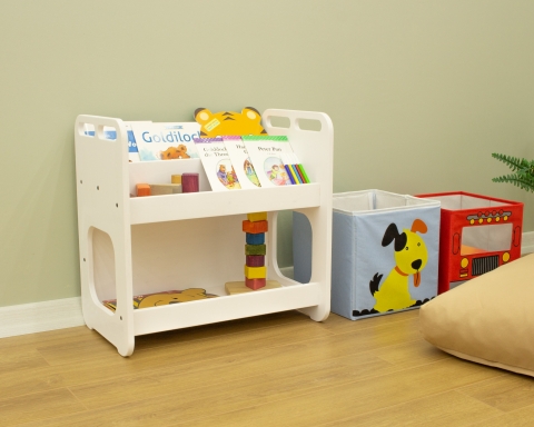 Montessori Wooden Bookcase - White