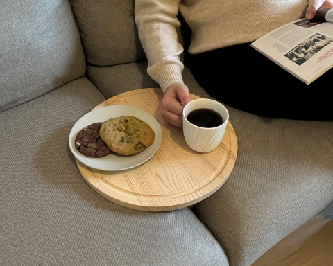 Wooden Sofa Tray Table - Natural