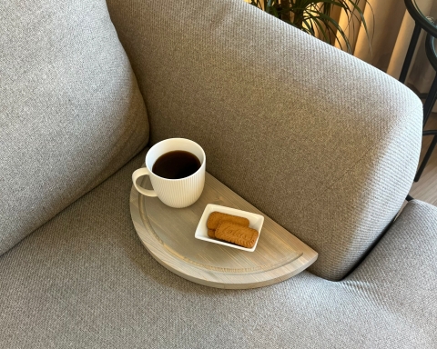 2-Piece Foldable Half-Moon Sofa Tray Table Set  - İstanbul