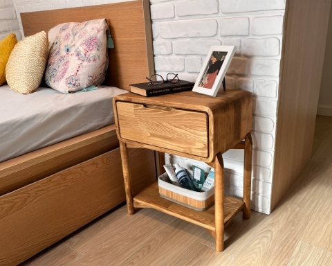 Modern Oval Nightstand with Legs - Cape Town