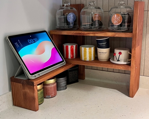 Wooden  Countertop Shelf Organizer - Paris