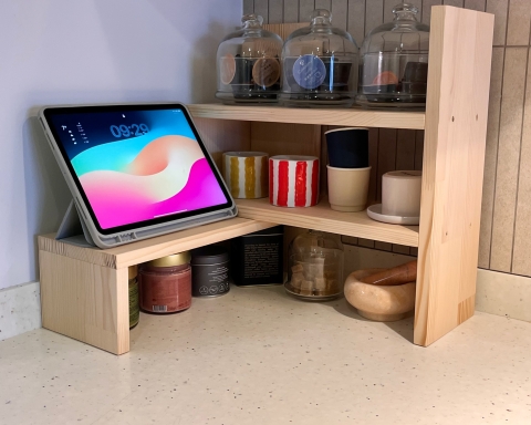 Wooden  Countertop Shelf Organizer - Natural