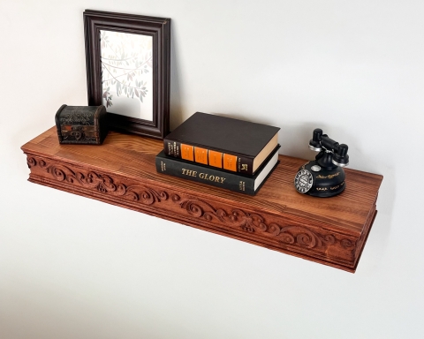 Rustic Artisan Thick Floating Shelf  - Paris