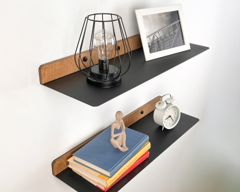Metal Floating Shelf with Wood Accent - Capetown