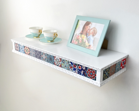 Mediterranean Style Floating Shelf  - White