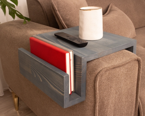 Functional Wood Armrest Table - Monaco