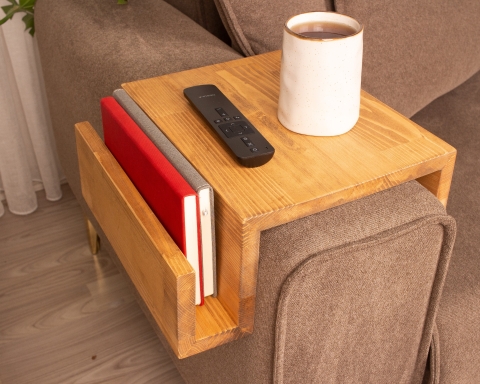 Functional Wood Armrest Table - Madrid