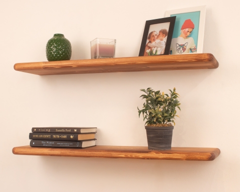 Full Radius Solid Wood Floating Shelf - Paris  