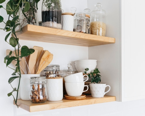 Solid Wood Floating Shelf - Natural