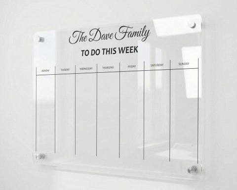 Acrylic Wall Calendar -  Weekly Board