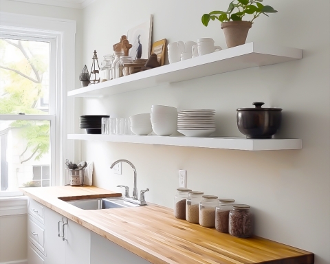 Floating Wall Shelf - White