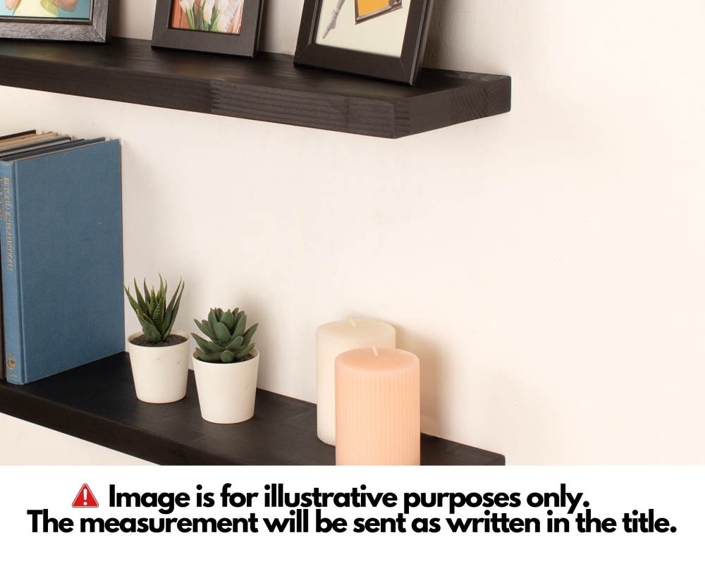 Floating Shelf with Hidden Metal Brackets - (38" L x 10" D) - Black