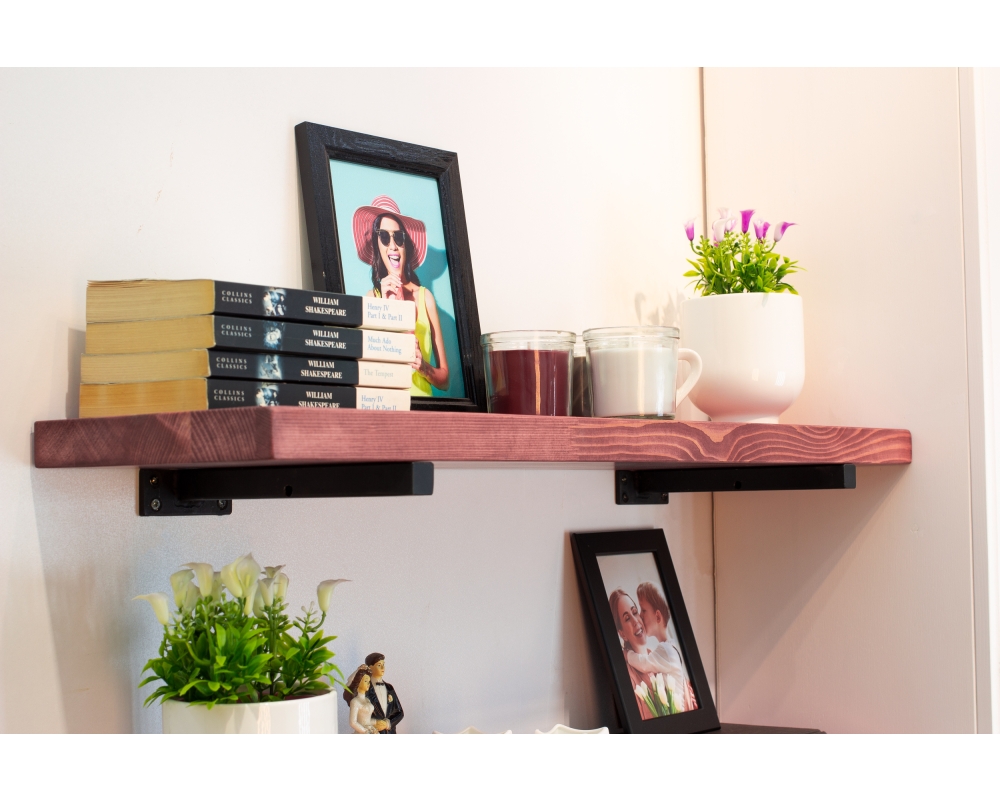 Floating Shelves with Minimalistic Style Metal Brackets - Rome