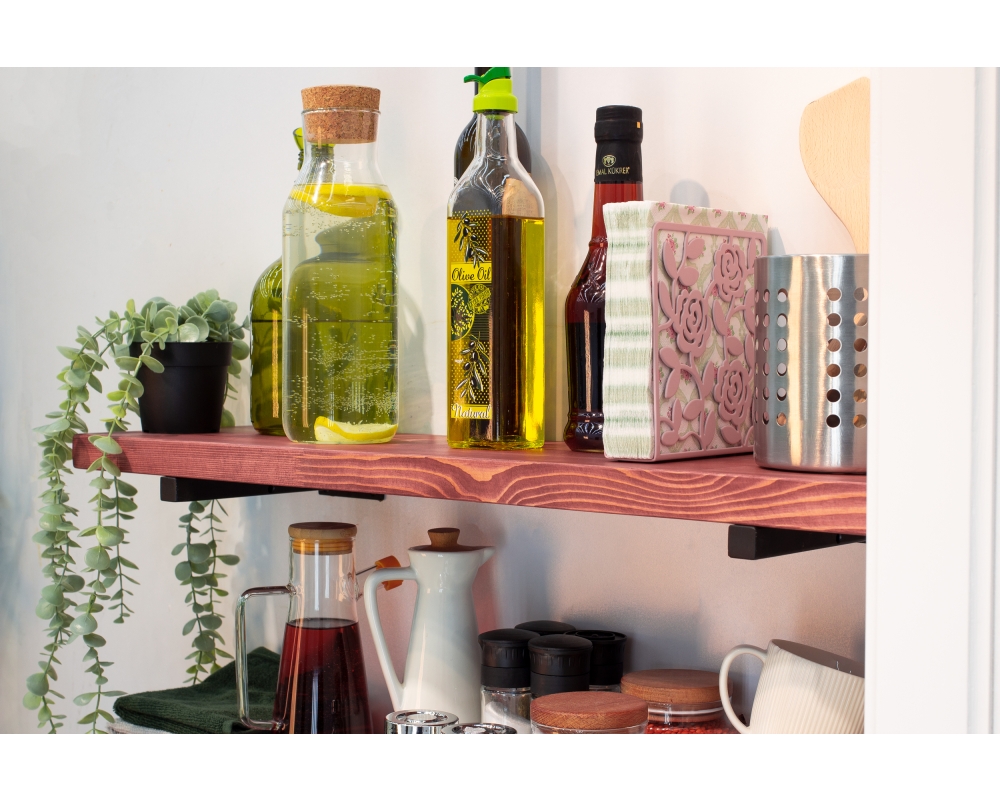 Floating Shelves with Minimalistic Style Metal Brackets - Rome
