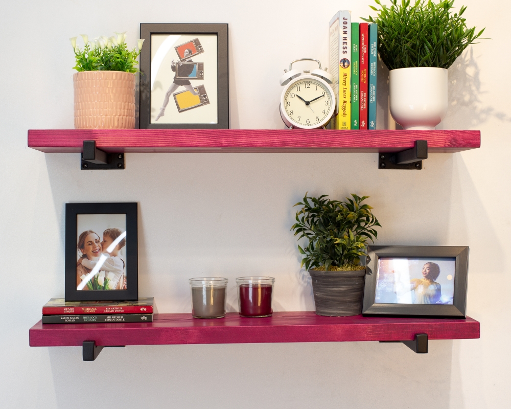 Floating Shelf with Square Tube Brackets - Tokyo