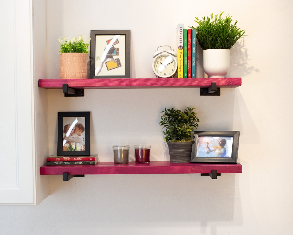 Floating Shelf with Square Tube Brackets - Tokyo