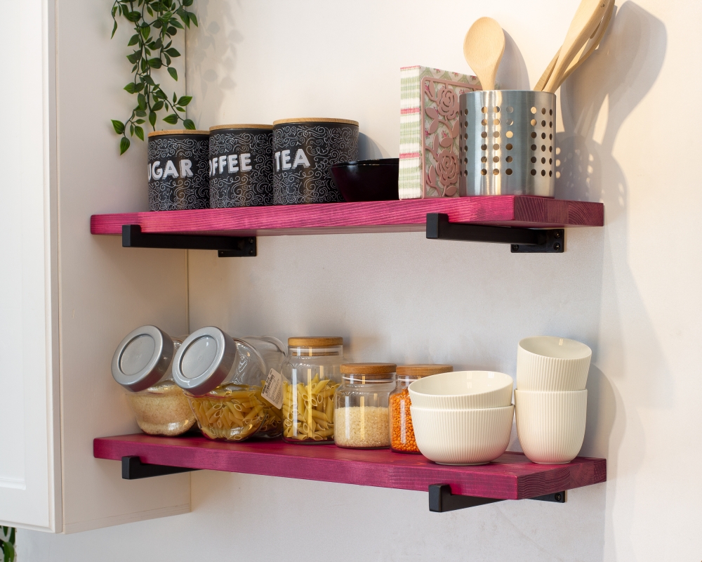 Floating Shelf with Square Tube Brackets - Tokyo